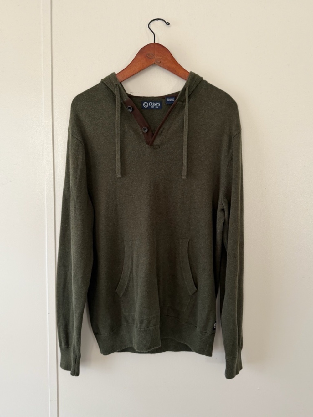 CHAPS Ralph Lauren Olive Green Cashmere Pullover Sweater